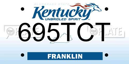 695TCT Kentucky License Plate