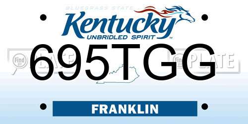 695TGG Kentucky License Plate