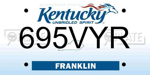695VYR Kentucky License Plate