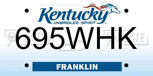 695WHK Kentucky License Plate