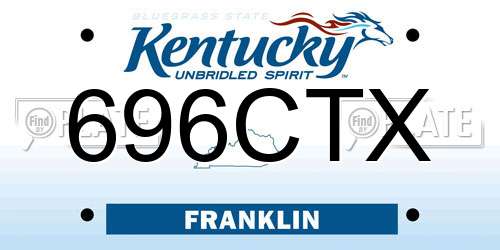 696CTX Kentucky License Plate