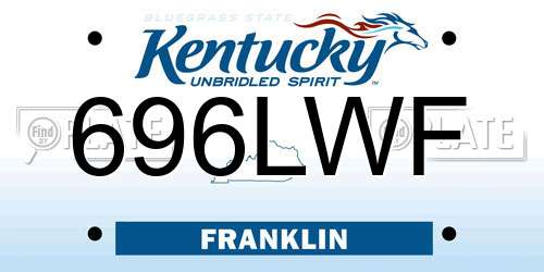 696LWF Kentucky License Plate
