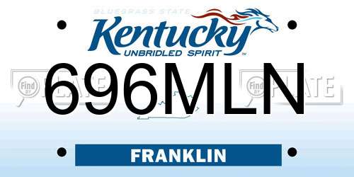 696MLN Kentucky License Plate