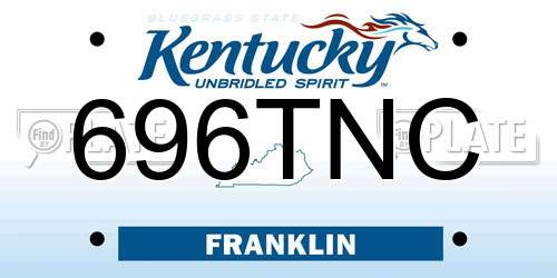 696TNC Kentucky License Plate