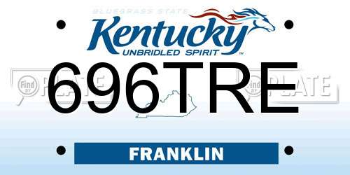 696TRE Kentucky License Plate