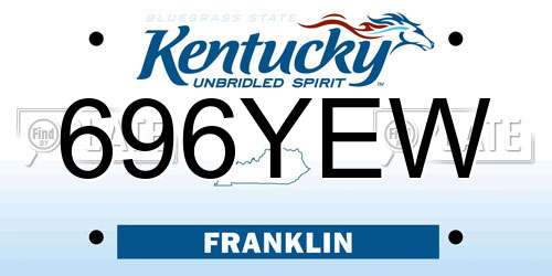 696YEW Kentucky License Plate