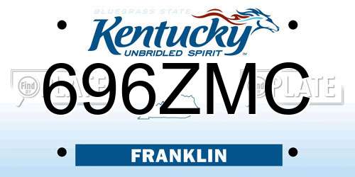 696ZMC Kentucky License Plate