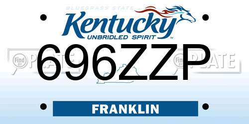 696ZZP Kentucky License Plate