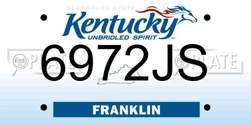 6972JS Kentucky License Plate