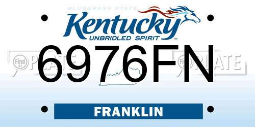 6976FN Kentucky License Plate