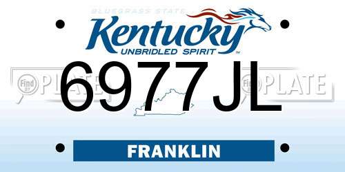 6977JL Kentucky License Plate