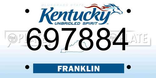 697884 Kentucky License Plate