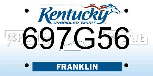 697G56 Kentucky License Plate