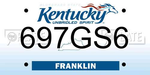 697GS6 Kentucky License Plate