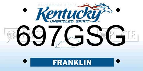 697GSG Kentucky License Plate