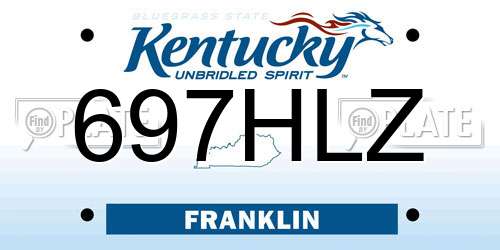 697HLZ Kentucky License Plate
