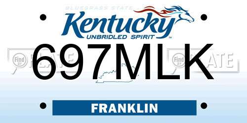 697MLK Kentucky License Plate