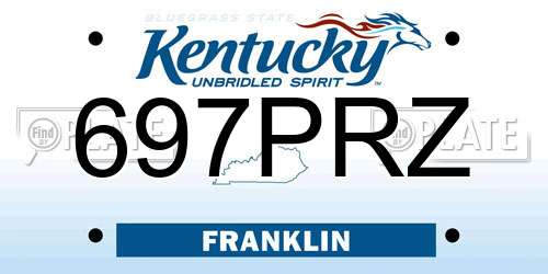 697PRZ Kentucky License Plate
