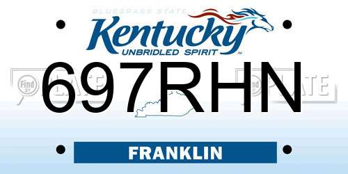 697RHN Kentucky License Plate