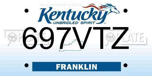 697VTZ Kentucky License Plate