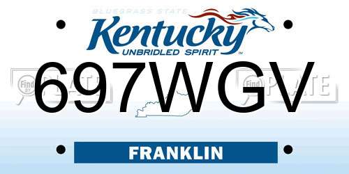 697WGV Kentucky License Plate
