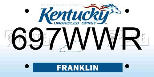 697WWR Kentucky License Plate