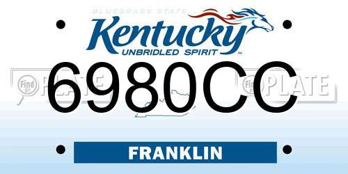 6980CC Kentucky License Plate
