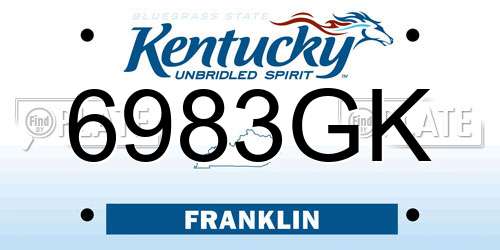 6983GK Kentucky License Plate