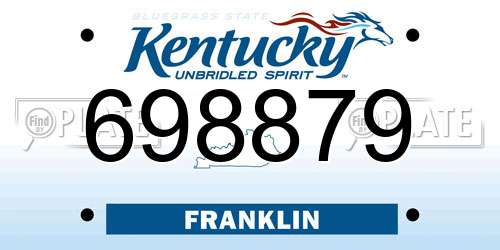698879 Kentucky License Plate