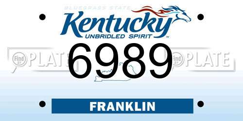 6989 Kentucky License Plate