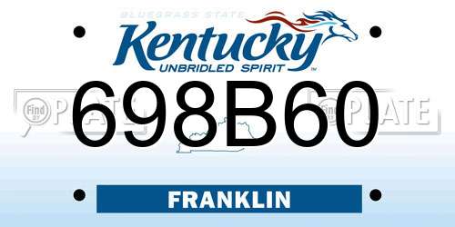 698B60 Kentucky License Plate