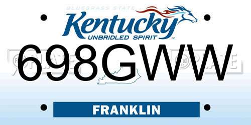 698GWW Kentucky License Plate