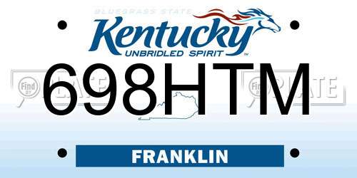 698HTM Kentucky License Plate