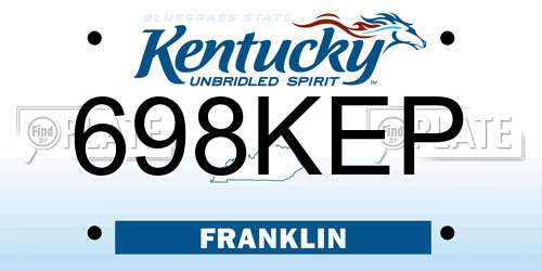 698KEP Kentucky License Plate