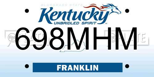 698MHM Kentucky License Plate