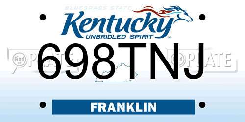698TNJ Kentucky License Plate