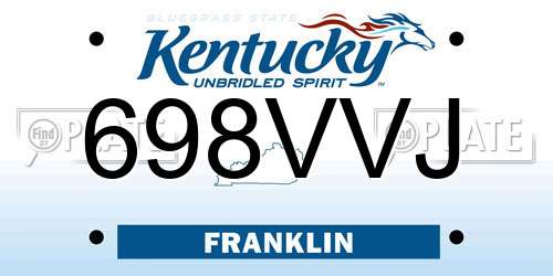 698VVJ Kentucky License Plate