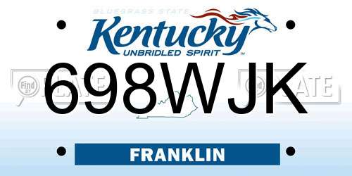 698WJK Kentucky License Plate