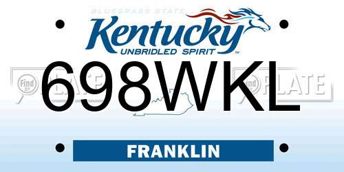 698WKL Kentucky License Plate