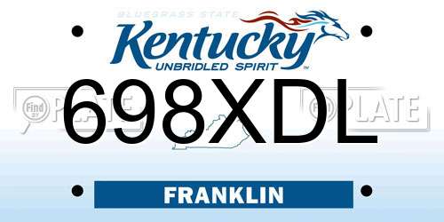698XDL Kentucky License Plate