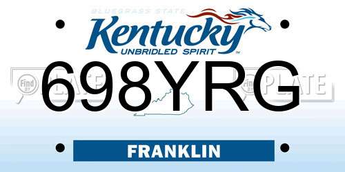 698YRG Kentucky License Plate