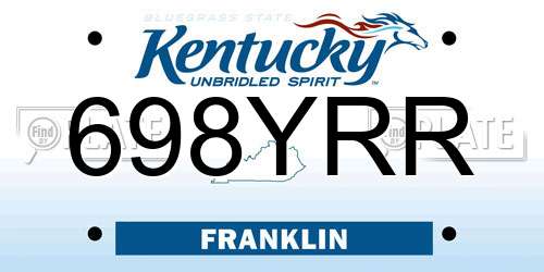 698YRR Kentucky License Plate