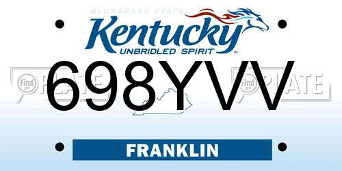 698YVV Kentucky License Plate