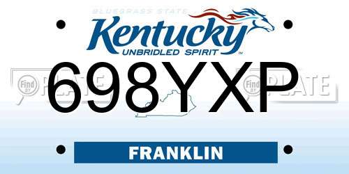 698YXP Kentucky License Plate
