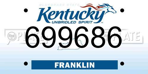 699686 Kentucky License Plate