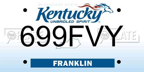 699FVY Kentucky License Plate