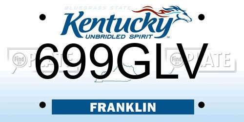 699GLV Kentucky License Plate