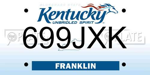 699JXK Kentucky License Plate