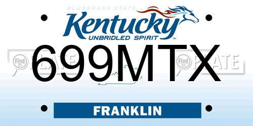 699MTX Kentucky License Plate