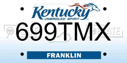 699TMX Kentucky License Plate
